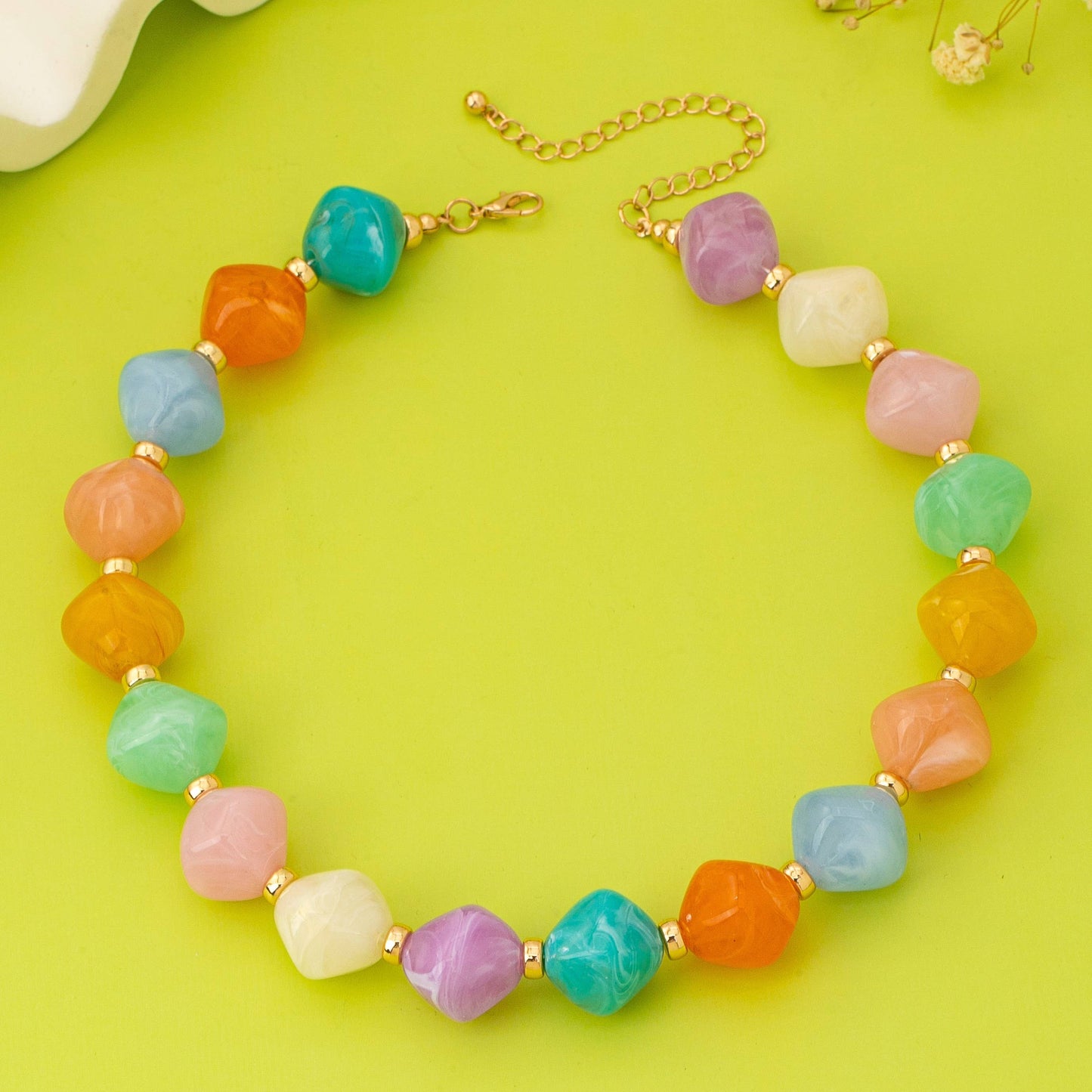 Oversized Faceted Resin Bead Necklace