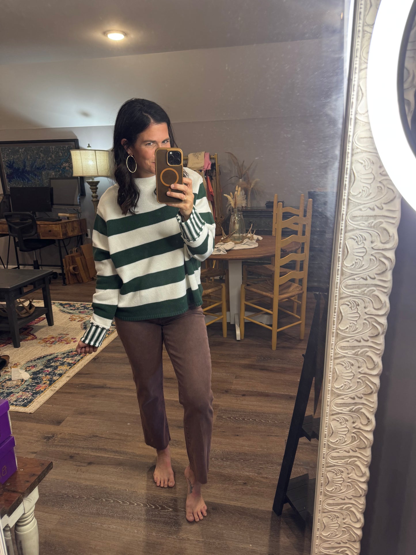 Lily Striped Mock Neck