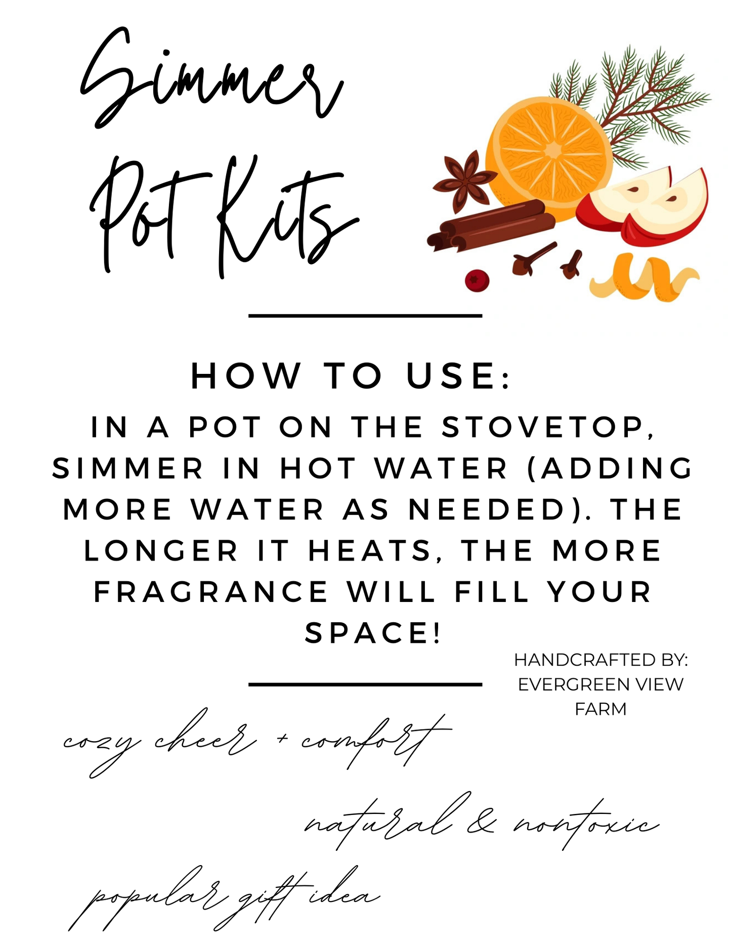 Simmer Pot Stovetop Spice Christmas Holiday "North Woods"