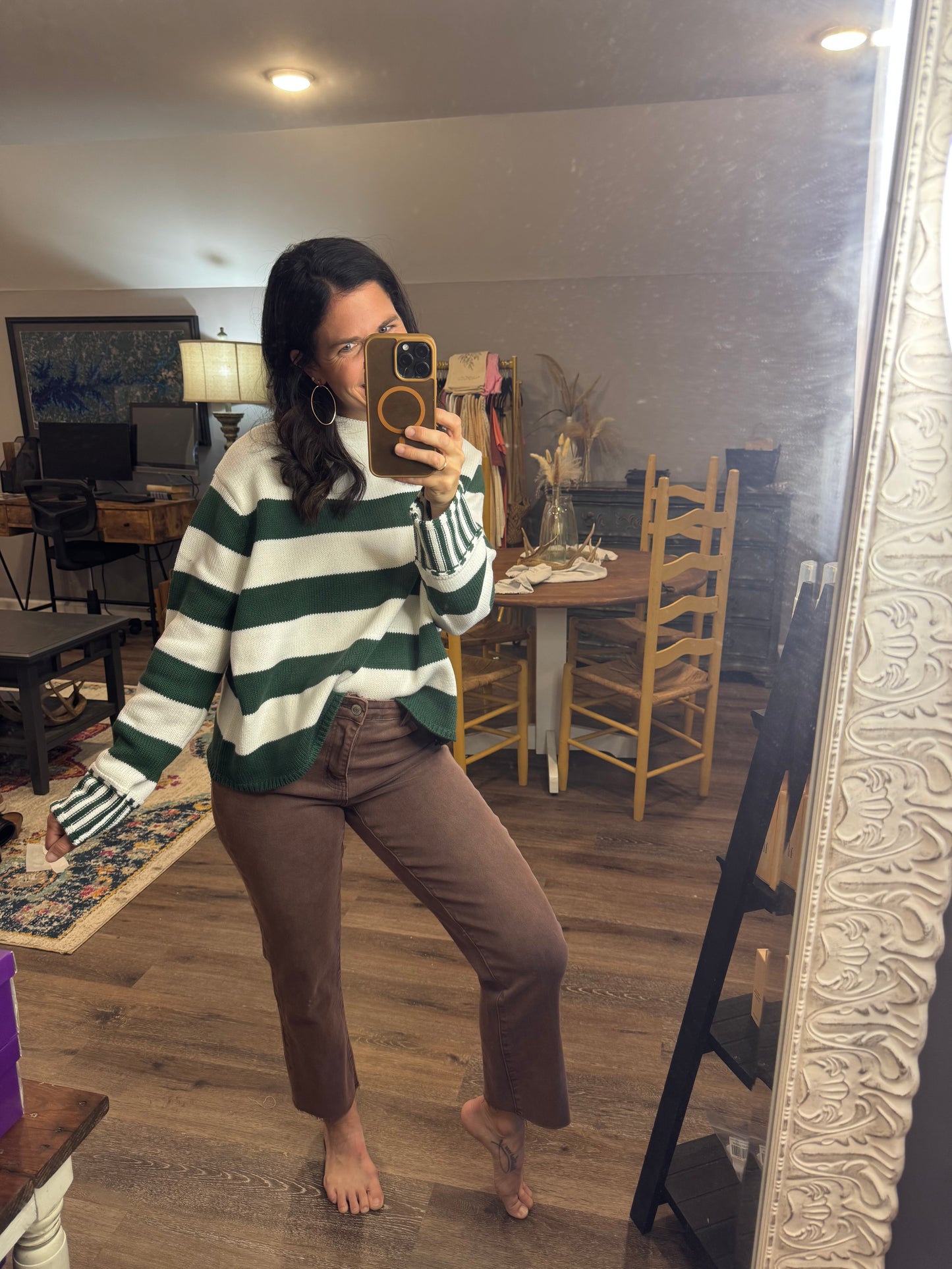 Lily Striped Mock Neck