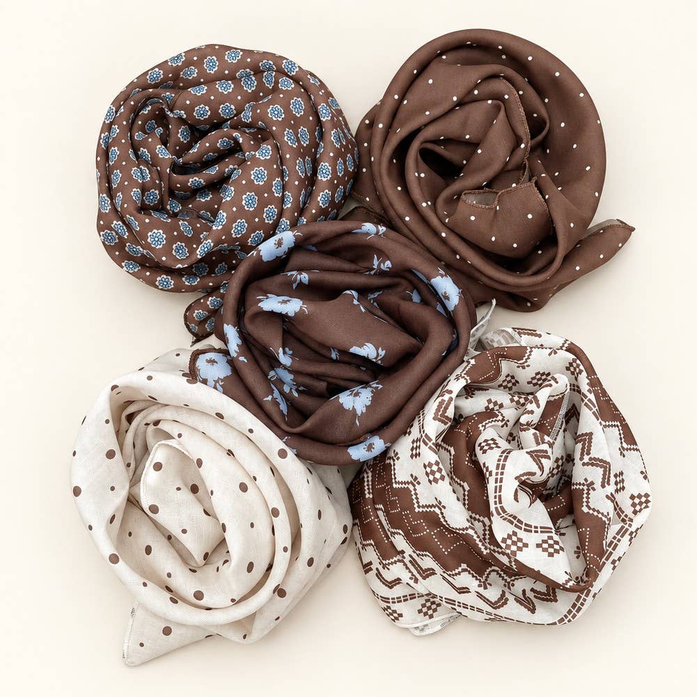 Vintage-Inspired Printed Bandana Scarf