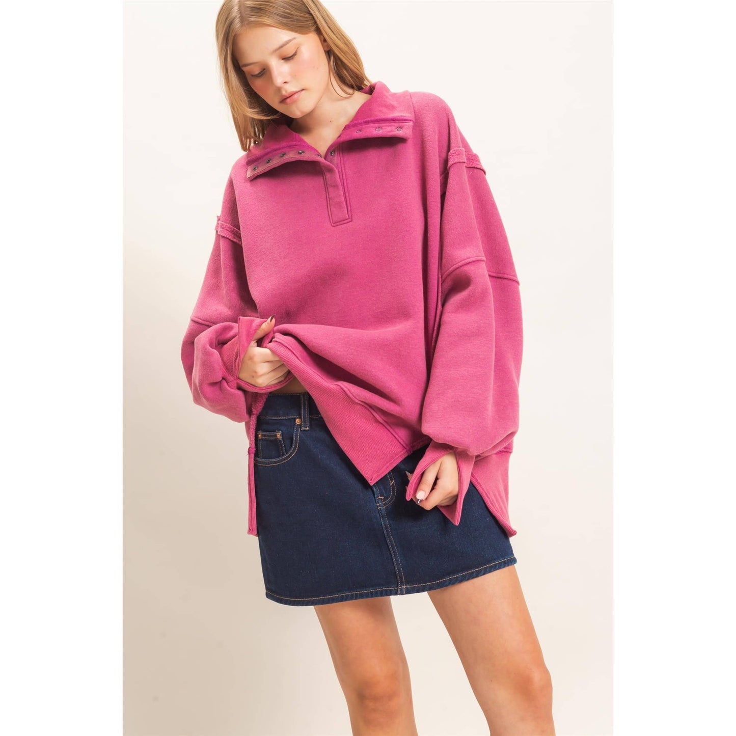 Might Just Stay Mineral Wash Pullover