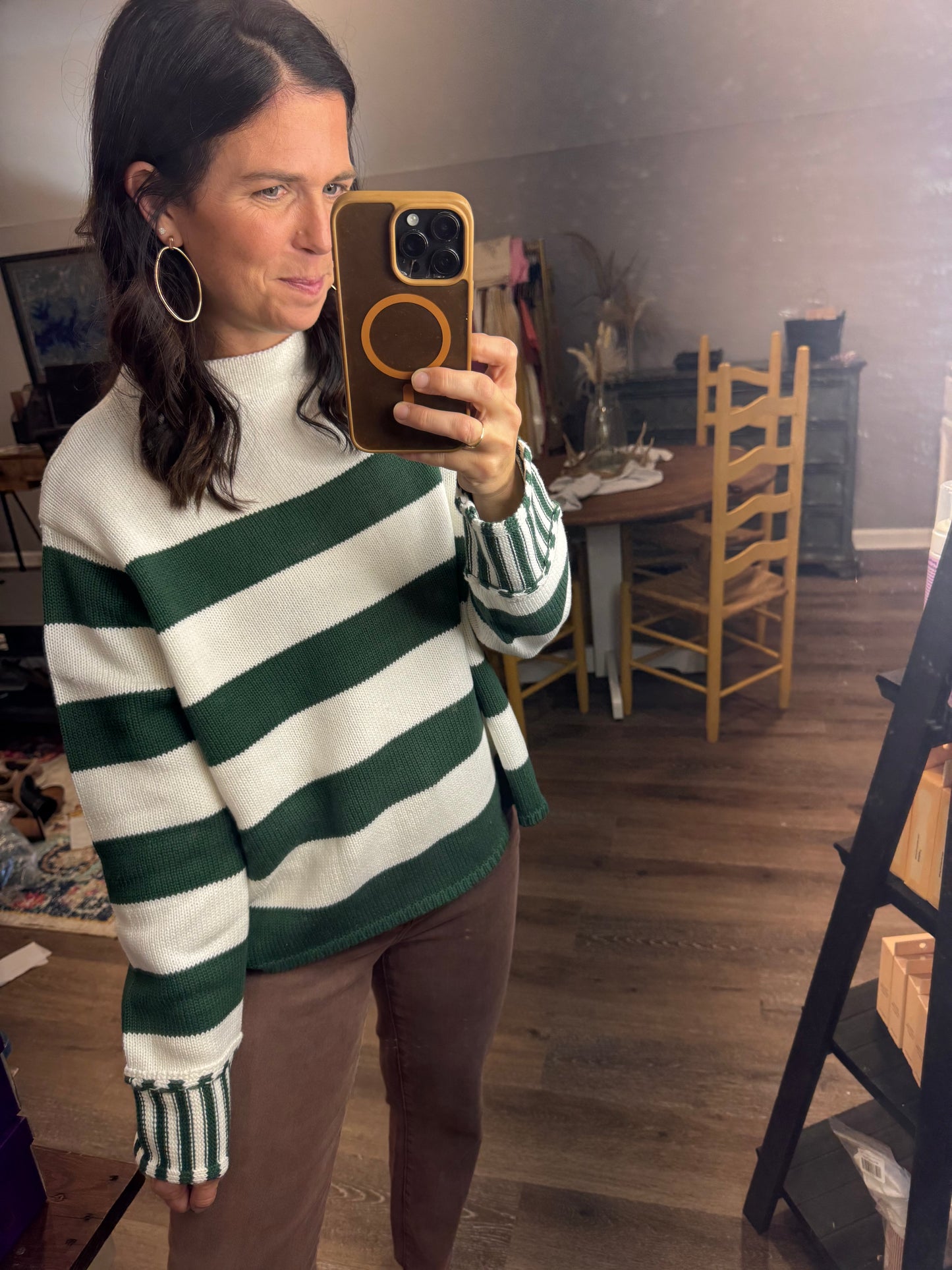 Lily Striped Mock Neck