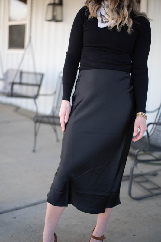The Refined Satin Skirt