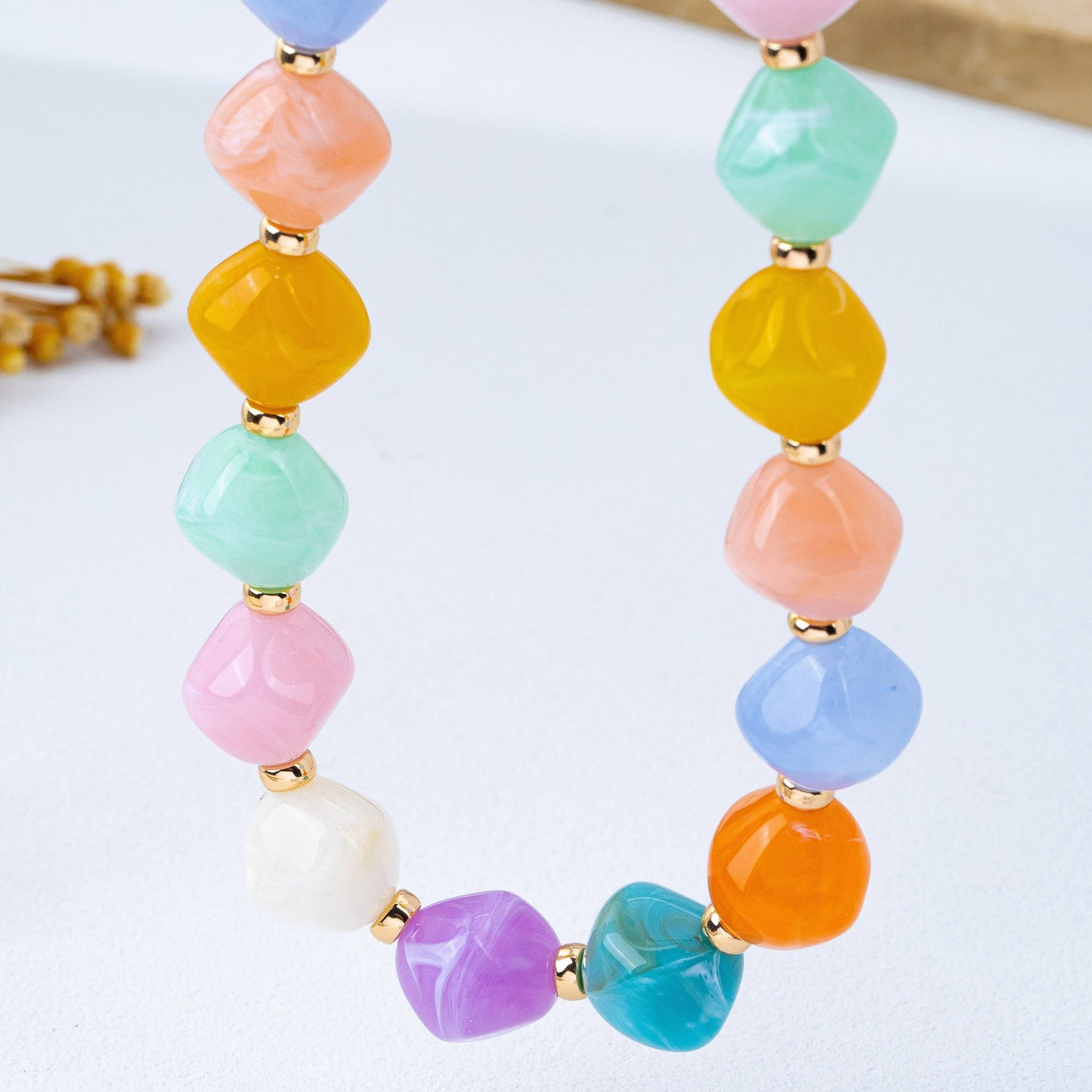 Oversized Faceted Resin Bead Necklace