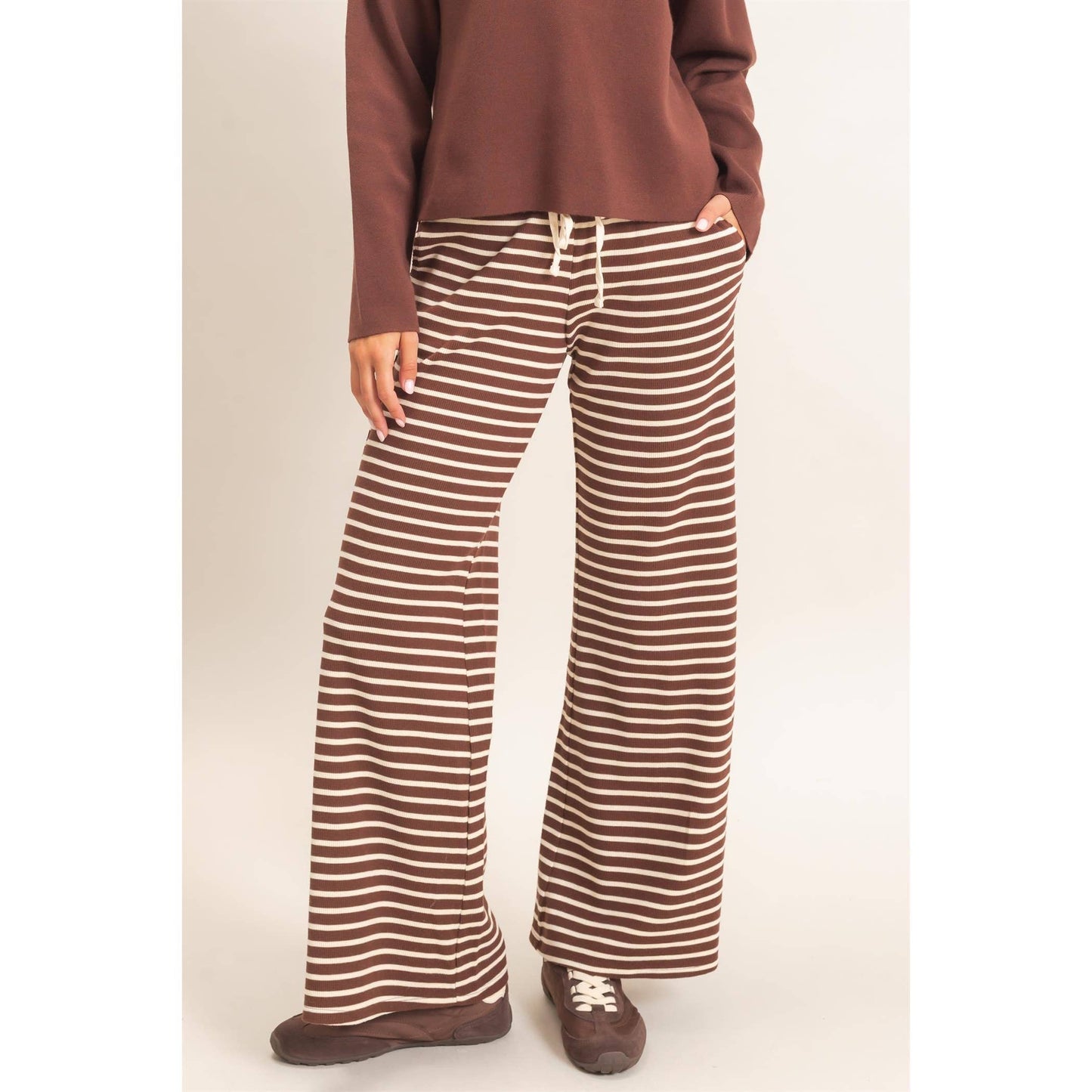Hayden Striped Waffle Knit Pants