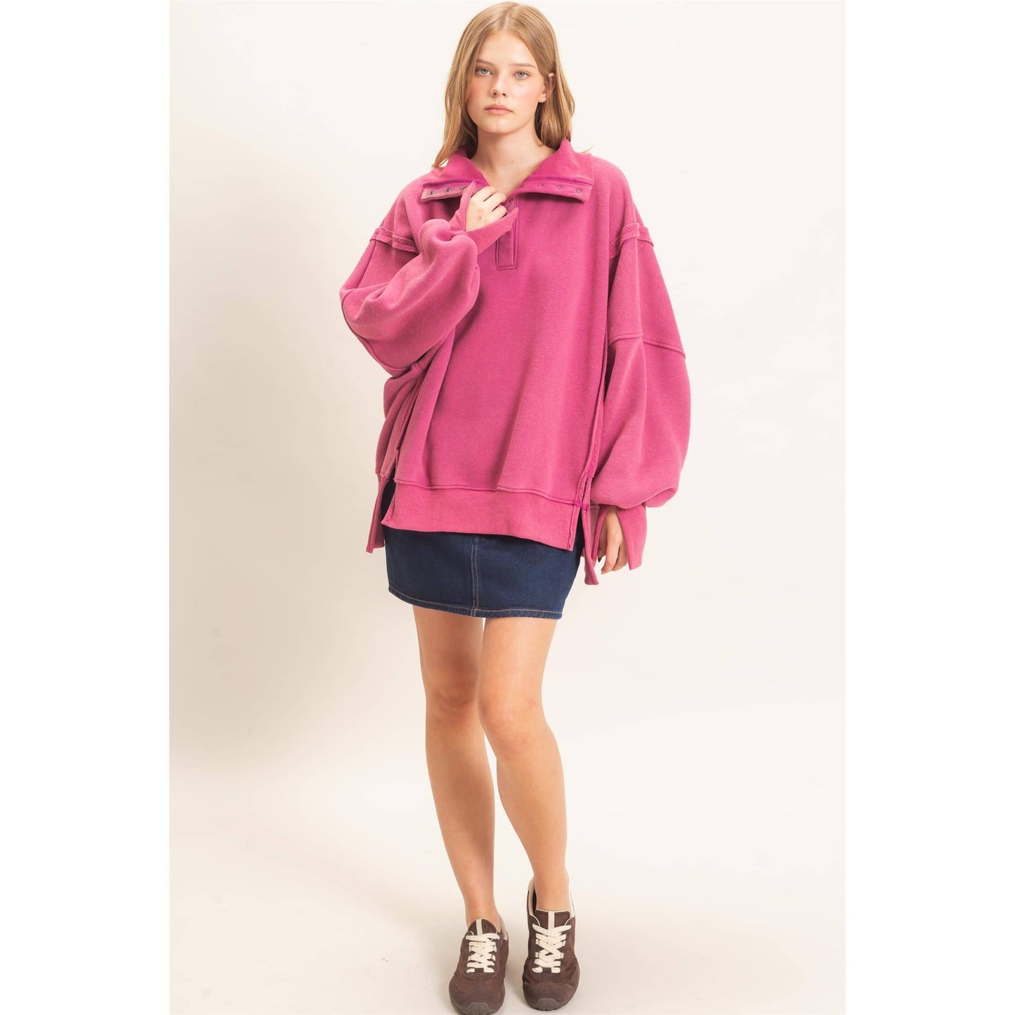 Might Just Stay Mineral Wash Pullover